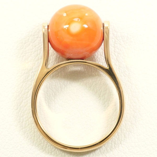 18K Yellow Gold Coral Ring for Women - Elegant Handmade Jewelry Gift for Birthday, Anniversary & Special Occasions