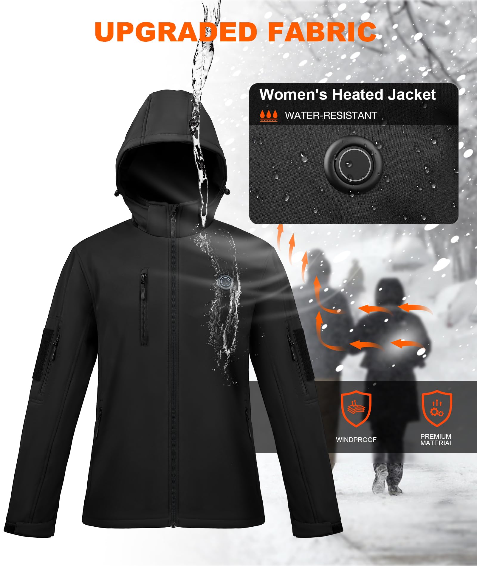 Women's Heated Jacket with Rechargeable 12000mAh Battery - Waterproof Windproof Winter Coat with 3 Adjustable Heating Levels | Perfect for Skiing, Snowboarding & Outdoor Activities