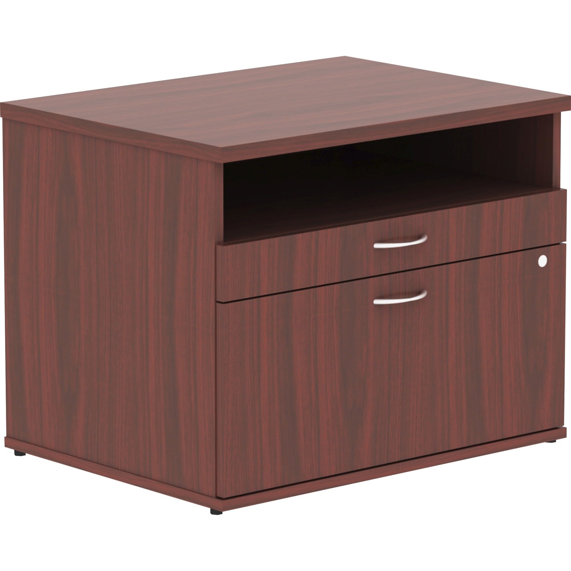 Lorell Relevance Series Mahogany Laminate Office Desk - Modern Executive Workstation for Home & Business Use