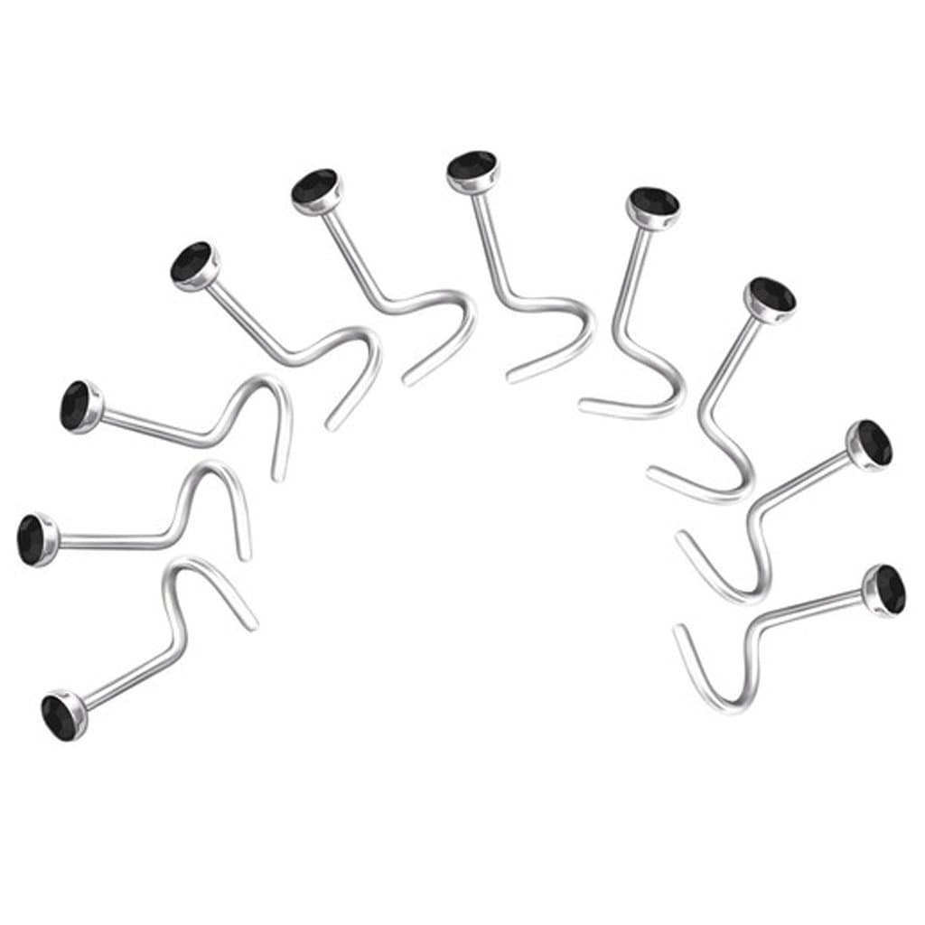 10 Pack 2.6mm Round Nose Stud Body Jewelry - Stainless Steel Cartilage Earrings for Women & Men - Perfect for Helix, Tragus, Nose Piercing & Everyday Wear
