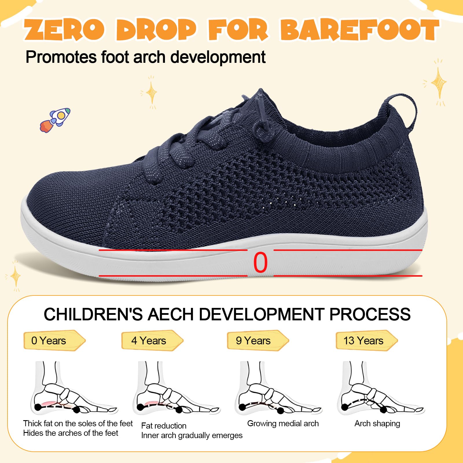 LeIsfIt Toddler Shoes for Girls & Boys - Wide Fit Barefoot Minimalist Sneakers with Zero Drop Sole - Slip-On Tennis Shoes for Kids - Perfect for Playtime, School & Outdoor Activities