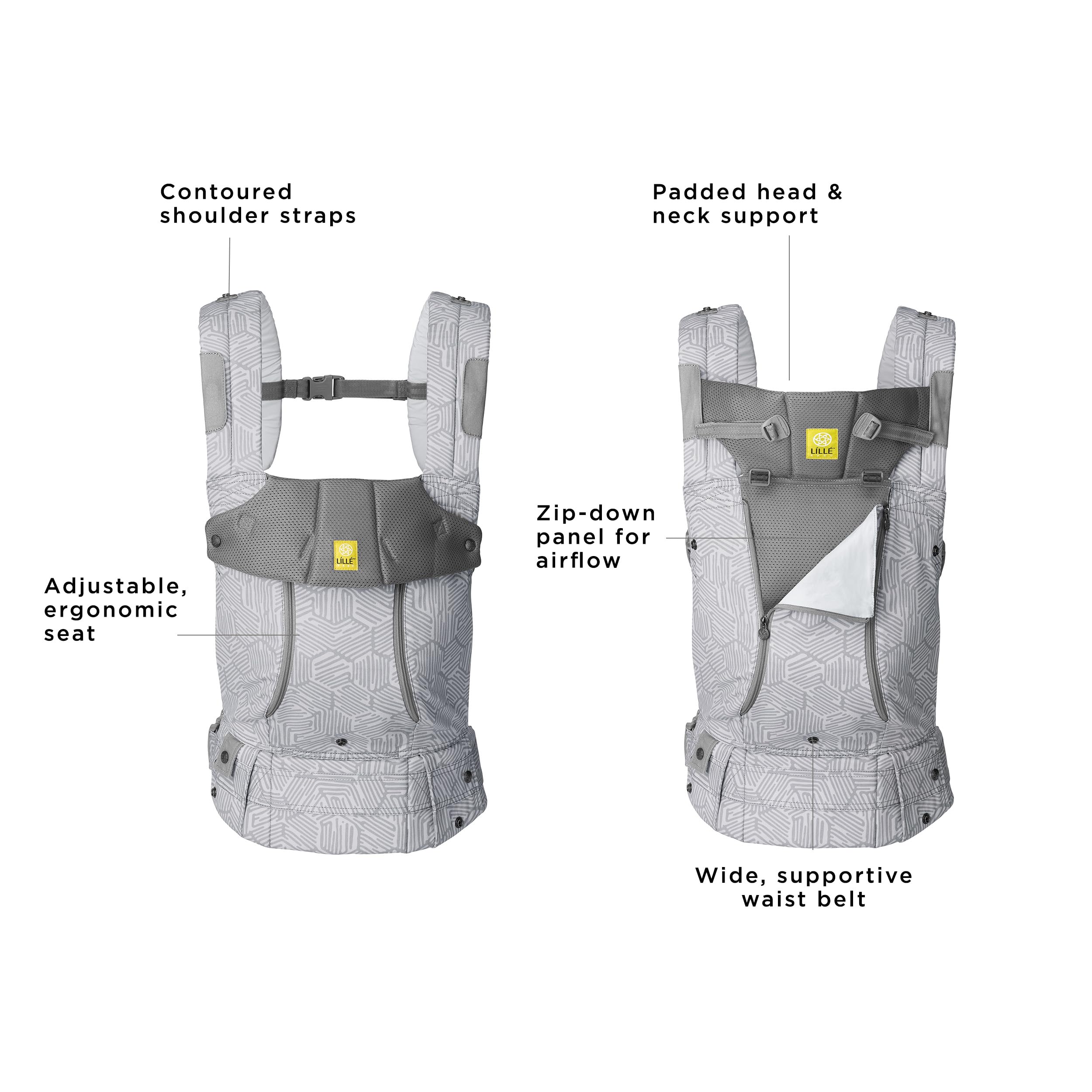 LÍLLÉbaby Complete All Seasons Ergonomic 6-in-1 Baby Carrier for Newborn to Toddler (7-45 lbs) - 360° Adjustable, Multi-Position, Lumbar Support - Inward & Outward Facing - Pebble Grey - Perfect for Hands-Free Parenting, Shopping & Outdoor Adventures