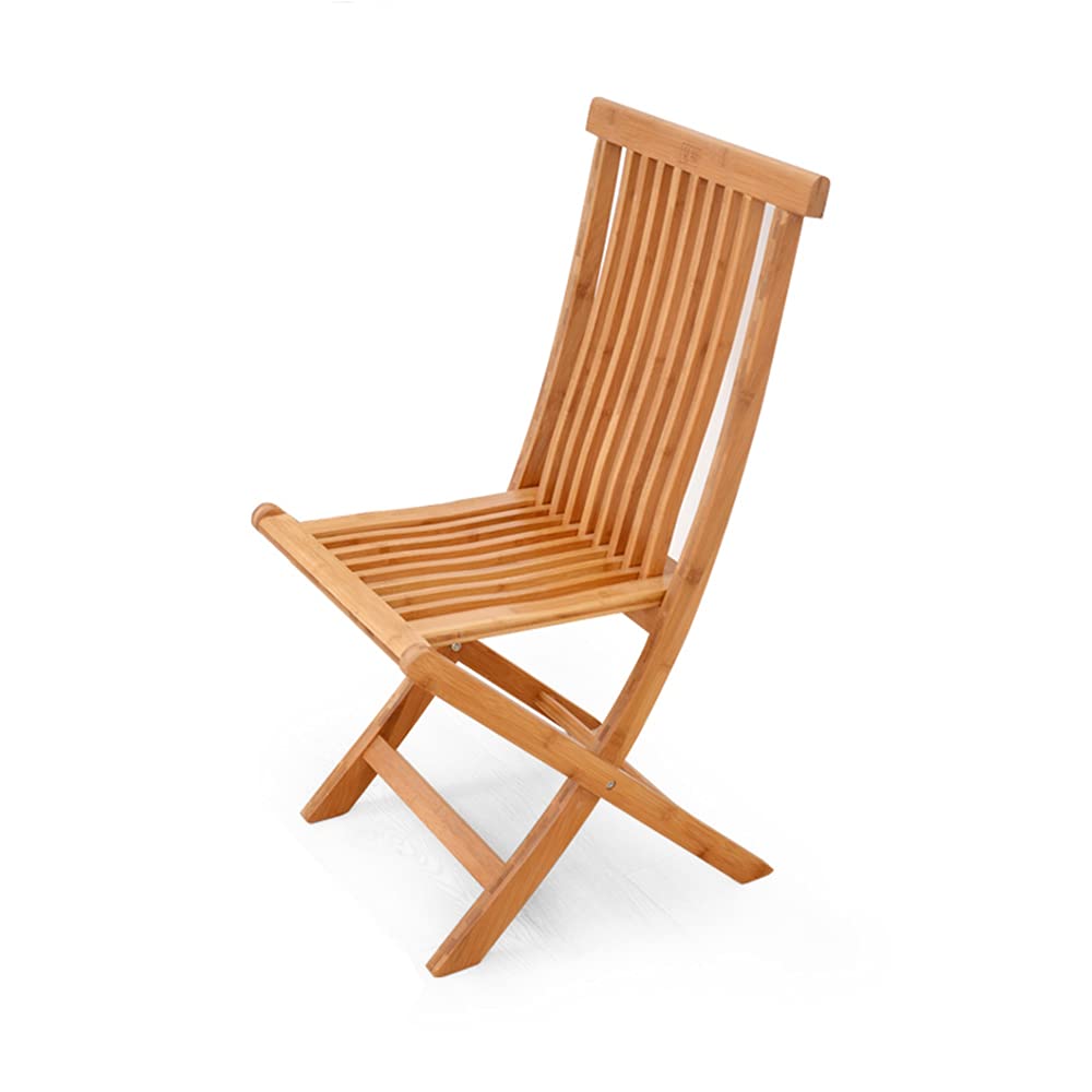 Premium Bamboo Folding Chairs - Portable Solid Wood Dining & Fishing Chairs for Indoor/Outdoor Use - Compact & Large Size Options for Camping, Picnics, Beach, and Home Decor