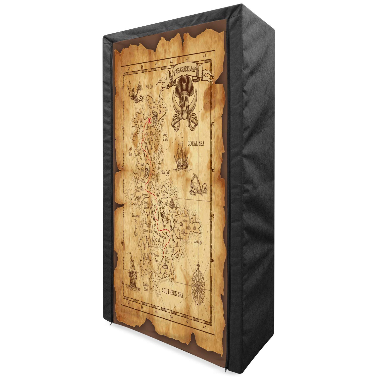 Ambesonne Vintage Pirate Treasure Map Fabric Wardrobe - 33.5