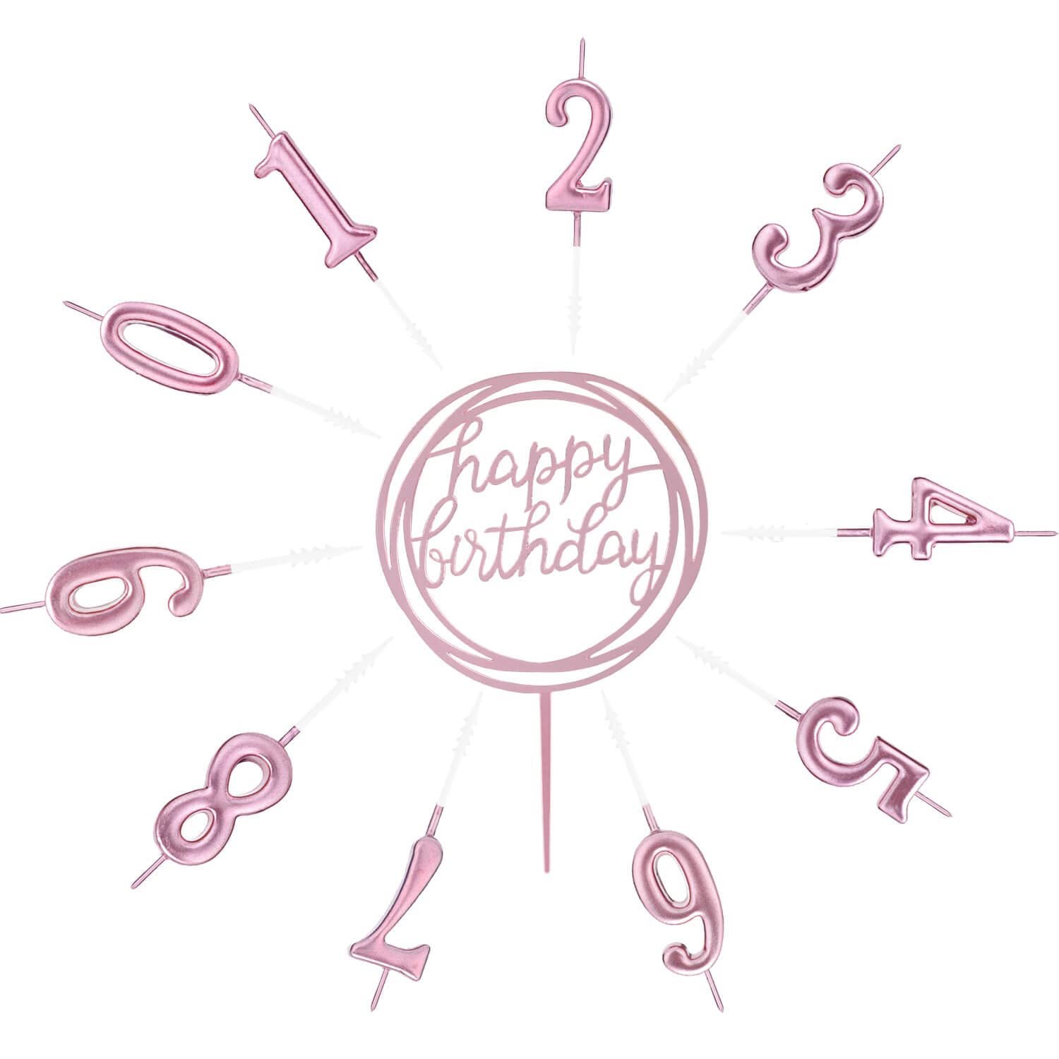 10-Piece Number Birthday Candles Set 0-9 - Rose Gold Glitter Cake Toppers for Birthday, Wedding & Party Decorations | Perfect for Cakes, Cupcakes & Dessert Displays