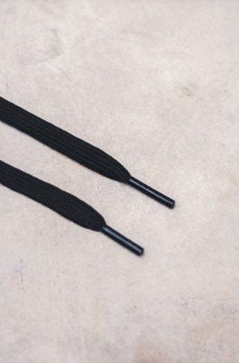 Flat Black Shoelaces for Sneakers & Casual Shoes - Durable & Stylish for Everyday Wear, Sports & Work