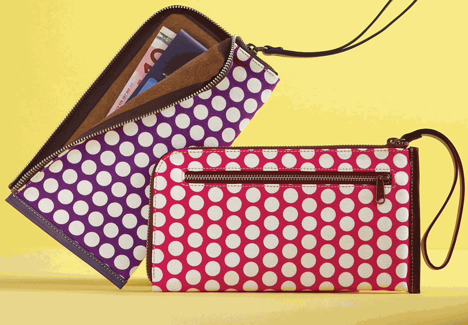 SUB URBAN Canvas & Leather Wristlet Wallet T11WRST - Stylish Slim Card Holder for Women, RFID Blocking, Perfect for Everyday Use, Travel, and Night Out