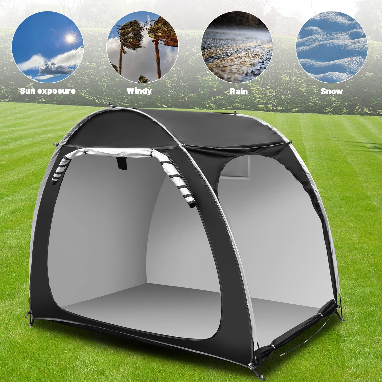 Waterproof Outdoor Bike Storage Shed Tent - Portable Bicycle Cover for 4 Bikes with Double Side Opening - Ideal for Garden, Camping, Hiking & Motorcycle Protection