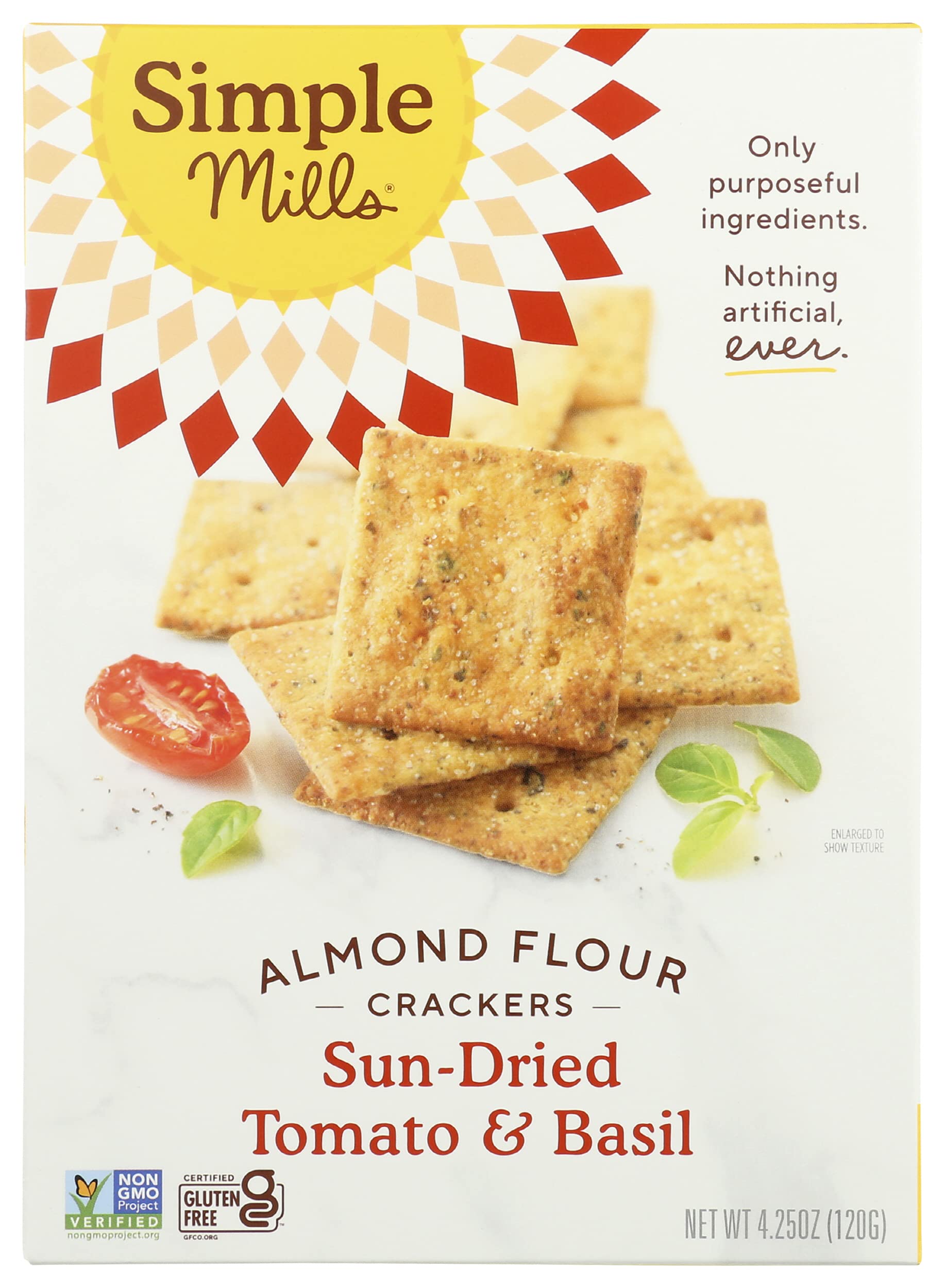 Simple Mills Variety Pack - 6 Gluten-Free Almond Flour Crackers (Fine Ground Sea Salt, Rosemary & Sea Salt, Sun Dried Tomato & Basil) 4.25 oz Each | Healthy Snacks for Adults, Kids Lunch Box, Party Platters & On-The-Go