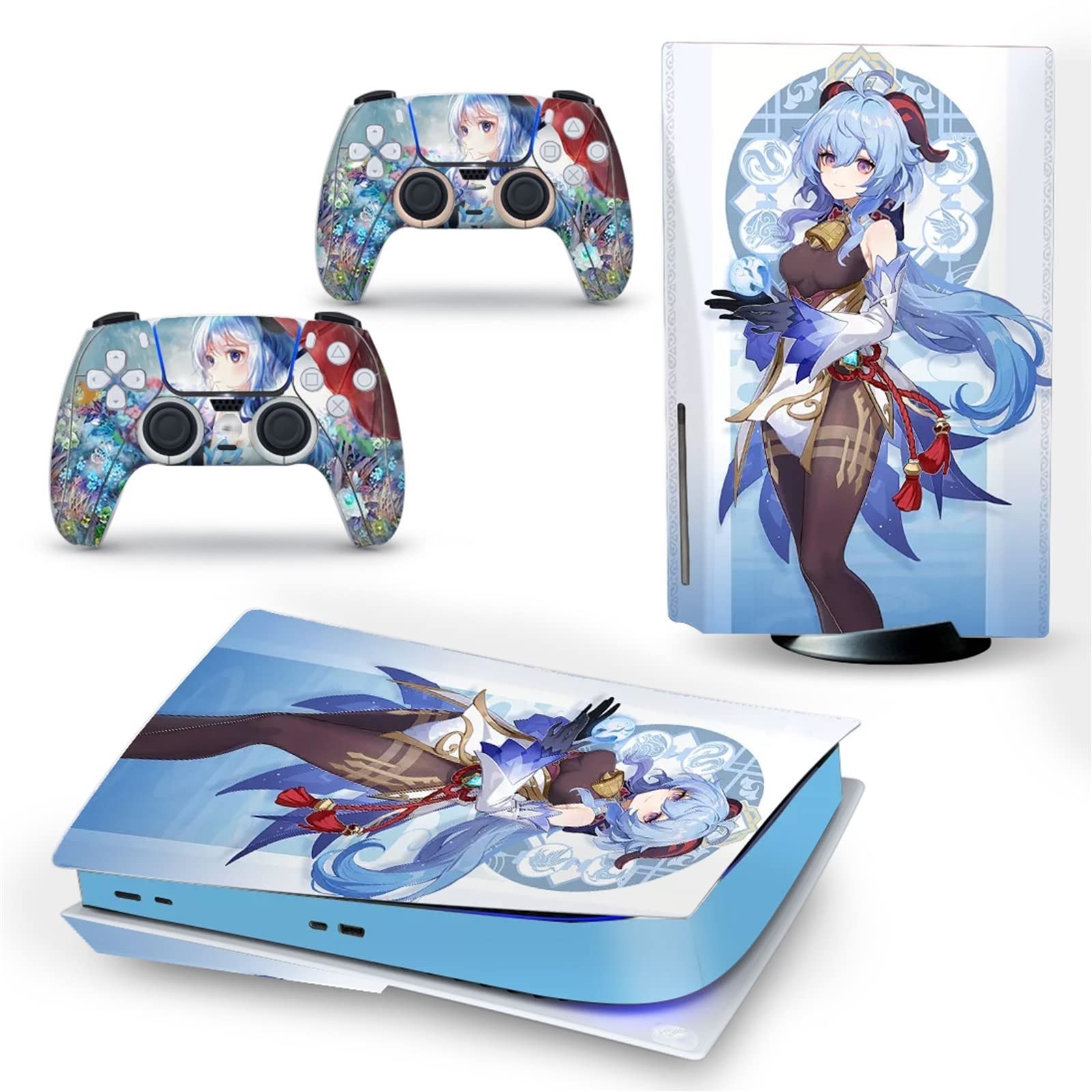 Anime Vinyl Skin Wrap for PS5 Disc Edition - Durable, Scratch-Resistant Decal for 2 Controllers, Bubble-Free Application - Perfect for Gaming Setups & Themed Rooms