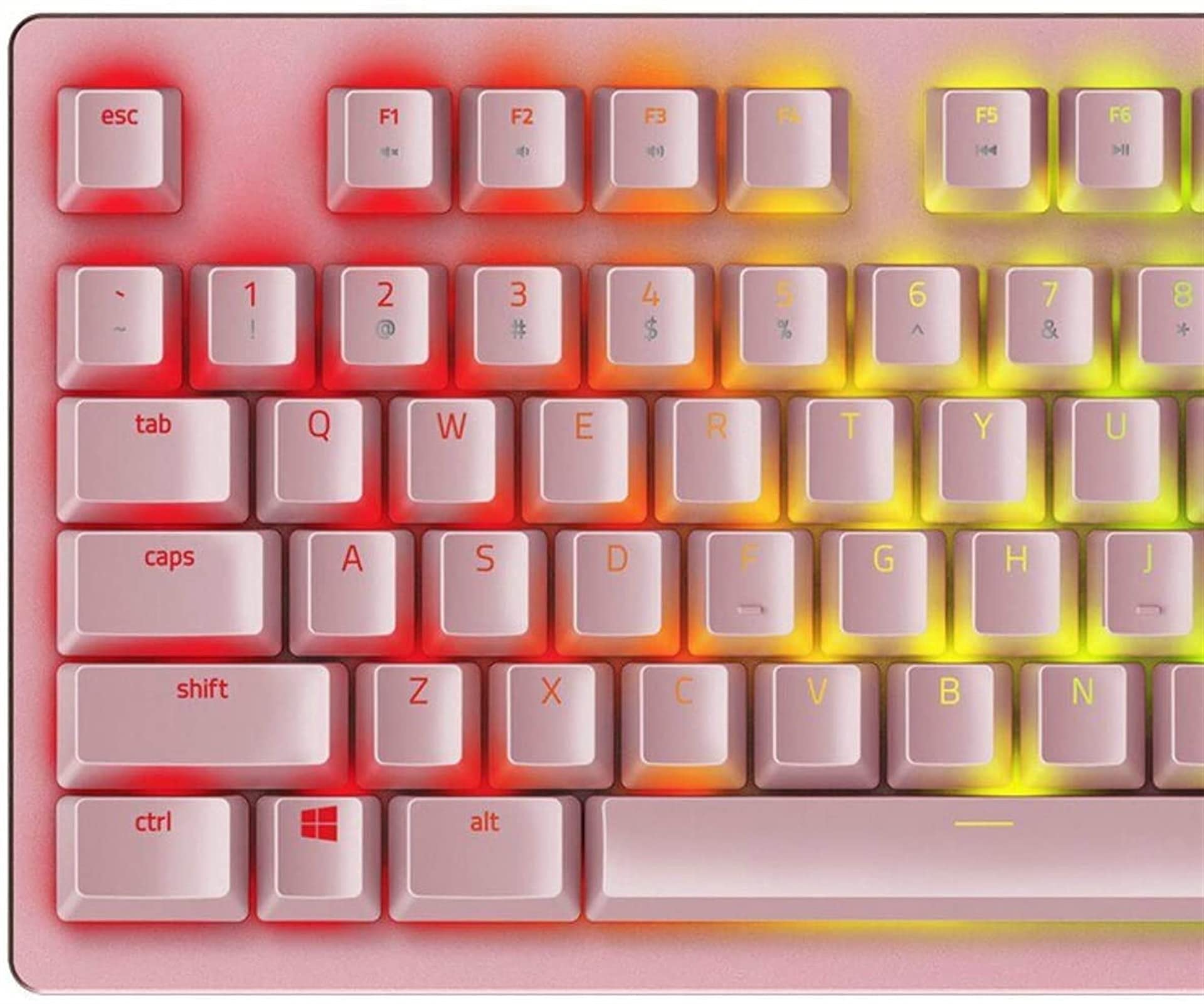 Pink Mechanical Gaming Keyboard with RGB LED Backlit, 104 Keys Wired Keyboard for Windows PC, Perfect for Gaming, Typing, and Office Work
