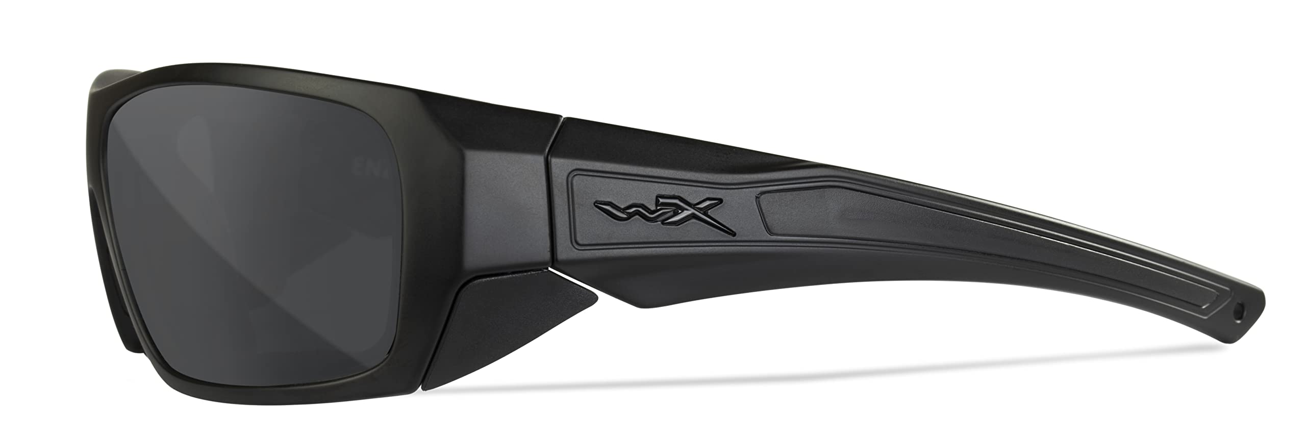 Wiley X WX Enzo Polarized Safety Sunglasses for Men & Women - UV400 Protection, Ballistic Rated Matte Black Frames with Smoke Lenses - Ideal for Shooting, Fishing, Biking, Motorcycling & Outdoor Sports