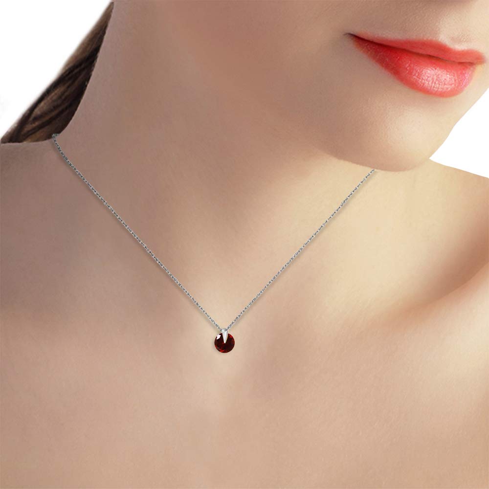 14K Solid Gold Necklace with Natural Garnet - Elegant Galaxy Gold GG Jewelry for Women, Perfect for Valentine's Day, Anniversary & Special Occasions