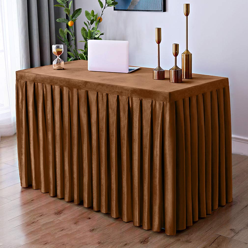 Velvet Rectangle Conference Table Cloth - Stain Resistant & Washable Table Cover Protector with Skirt for Office Meetings, Business Events & Exhibitions | Durable Tablecloth for Professional Settings