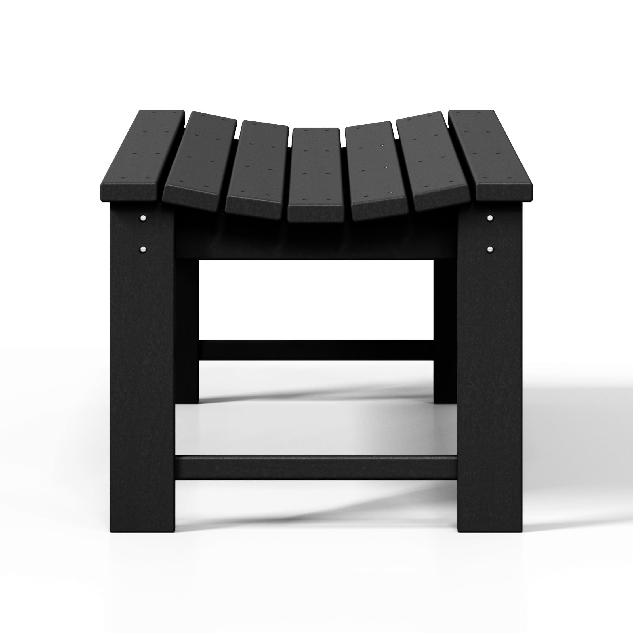 WestinTrends Malibu Outdoor Bench - All-Weather Resistant Poly Lumber Backless Patio Garden Bench with Adirondack Curved Design for Maximum Comfort (Black) - Perfect for Poolside, Garden, Deck, and Outdoor Relaxation