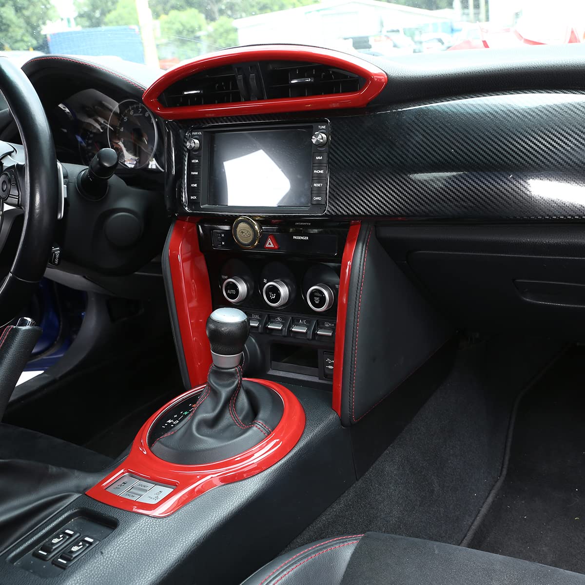 Subaru BRZ & Toyota 86 AC Vent Panel Cover (2013-2020) - Red Interior Sticker Decoration Accessory | Car Air Conditioning Outlet Trim Upgrade for Enhanced Cabin Style