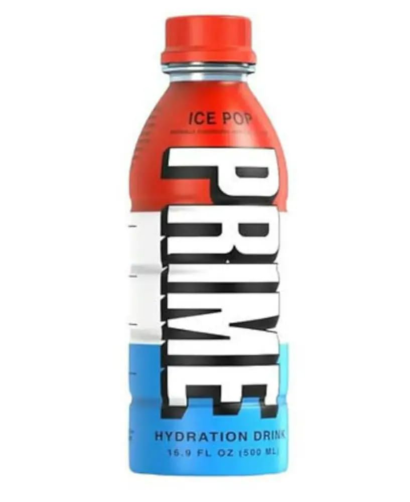 Prime Energy Drink Ice Pop Flavor 500ml - Refreshing Tropical Citrus Boost for Workouts, Gaming & All-Night Study Sessions