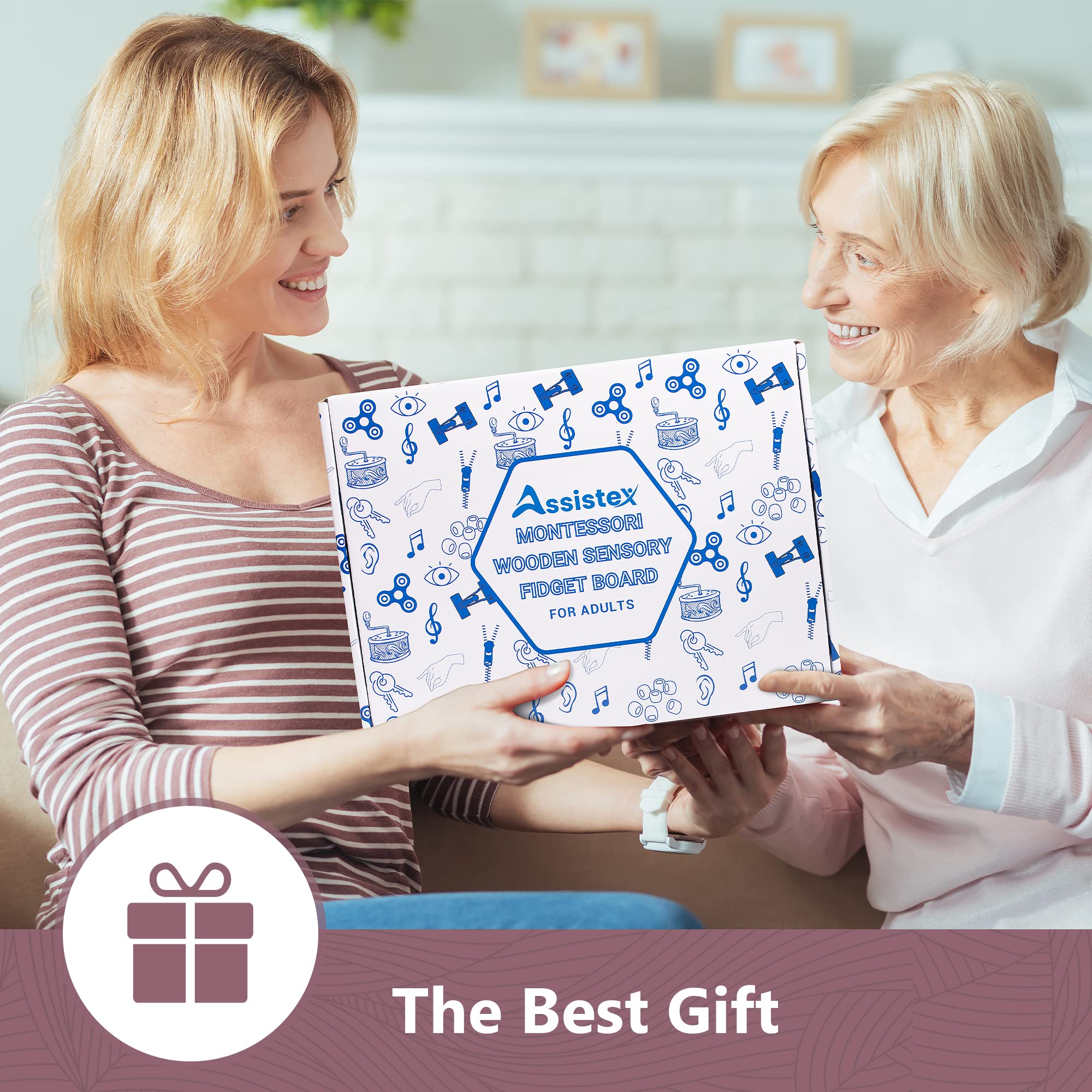 Assistex Dementia Busy Board for Adults - Sensory Mat with Guide Book for Alzheimer's Patients - Calming Activities for Seniors at Home