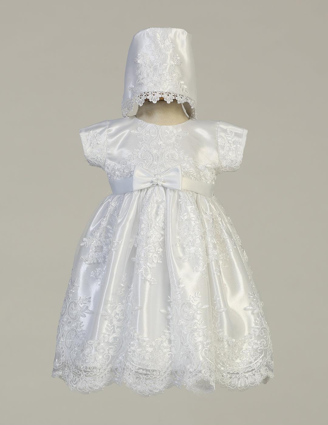 Girls White Christening & Baptism Dress - Harlow - Perfect for First Communion, Baby Dedication & Special Occasions