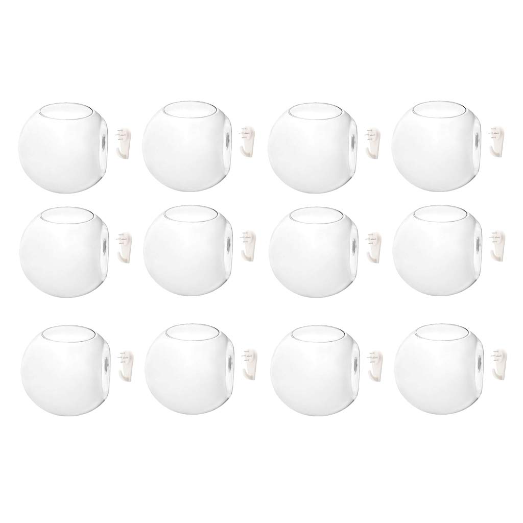 Baoblaze 12 Pack Wall Hanging Planters - 4 Inch Glass Flower Pots for Air Plants, Succulents & Herbs - Perfect for Indoor Home Decor, Office, Balcony & Garden