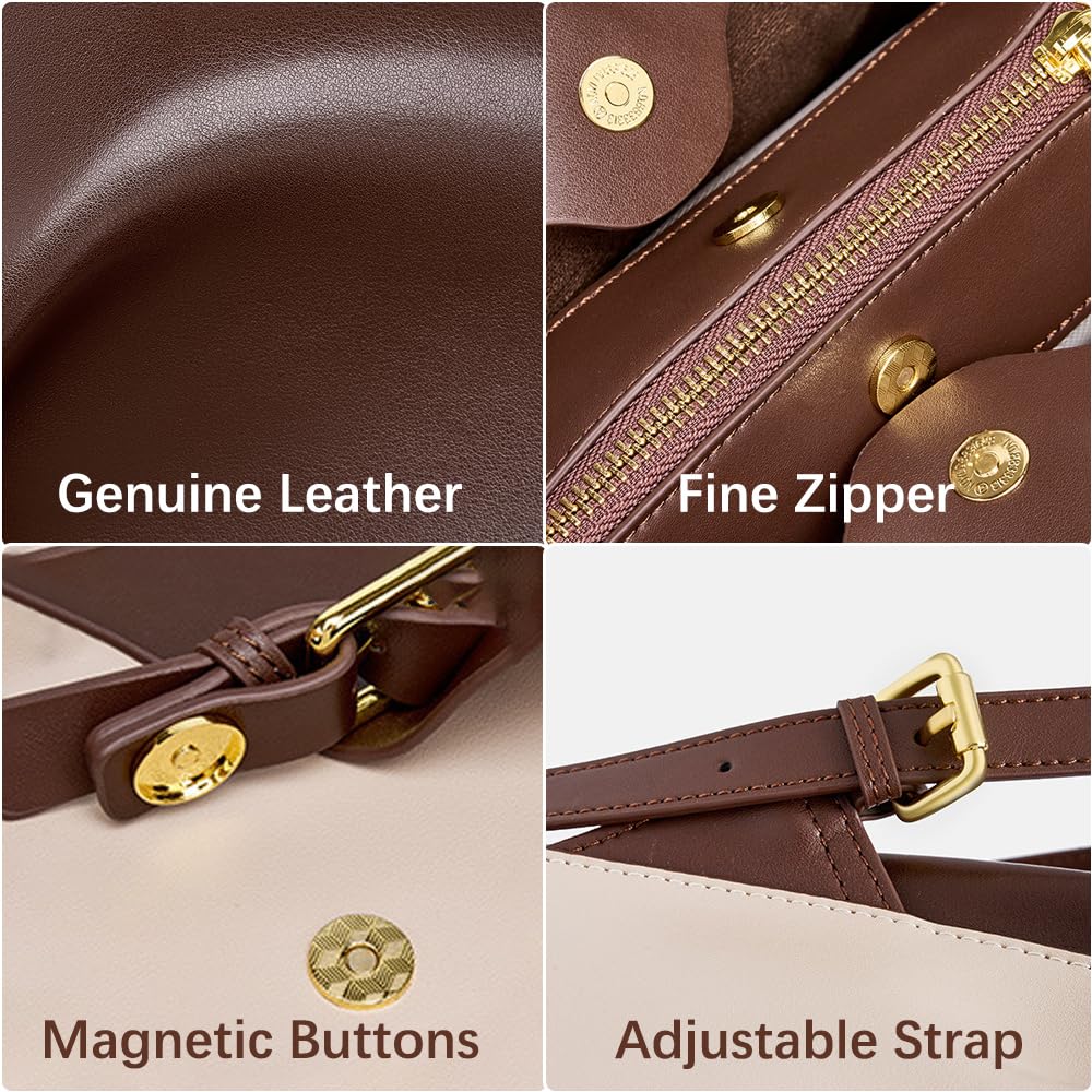 JIUFENG Mini Leather Backpack for Women - Small Crossbody Purse & Stylish Travel Daypack (Beige) | Perfect for Work, School & Weekend Outings