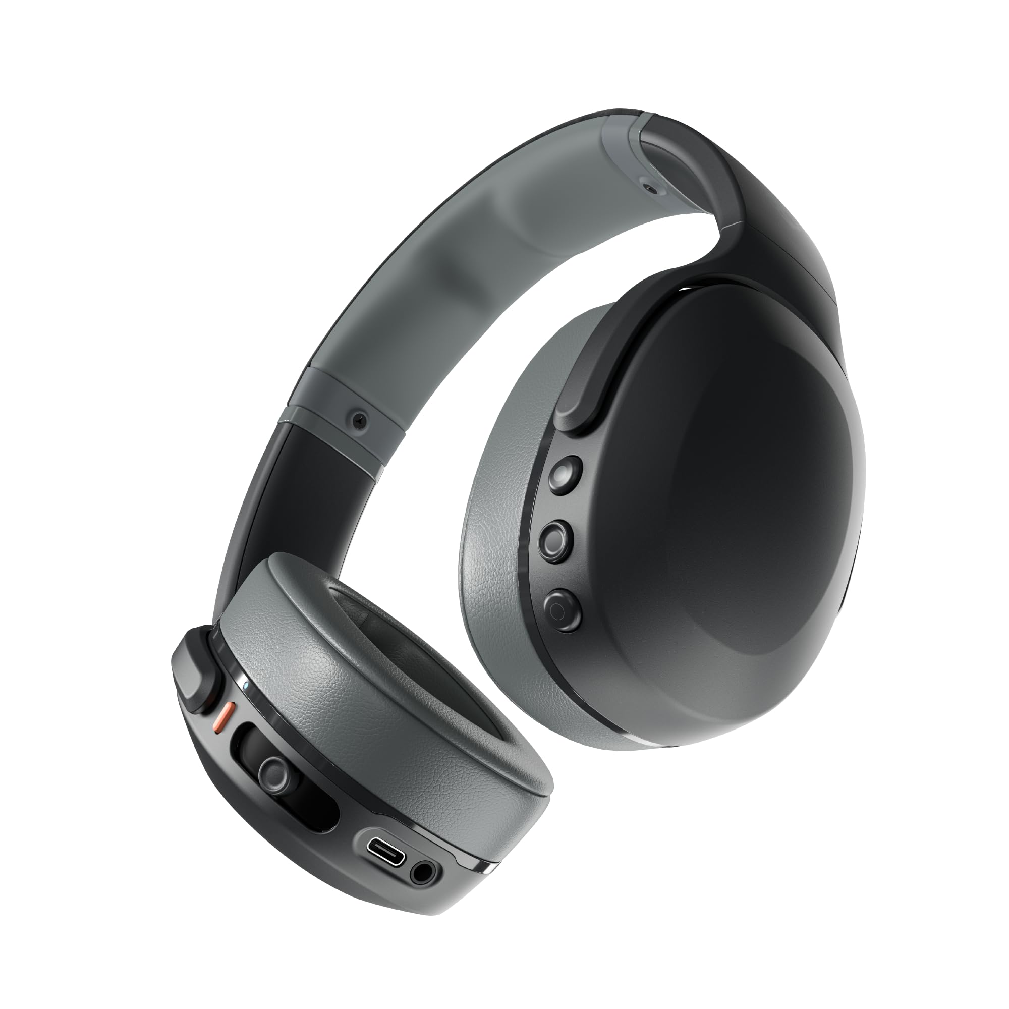 Skullcandy Crusher Evo Wireless Bluetooth Headphones with Sensory Bass - Over-Ear Noise Isolating Design, 40-Hour Battery, Built-in Mic for Calls - Compatible with iPhone & Android (Asphalt) - Perfect for Gaming, Music & Travel