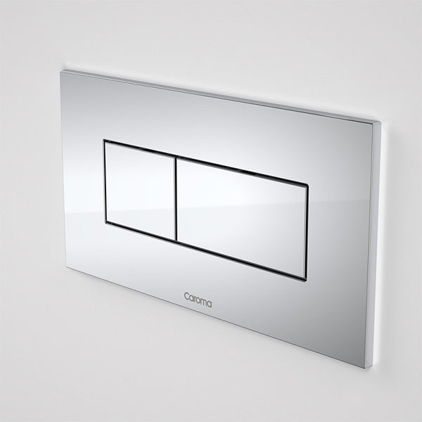 Caroma Invisi Series II Metal Rectangular Dual Flush Plate & Buttons - Modern Bathroom Upgrade for Water Efficiency & Sleek Design | Perfect for Home & Commercial Restrooms