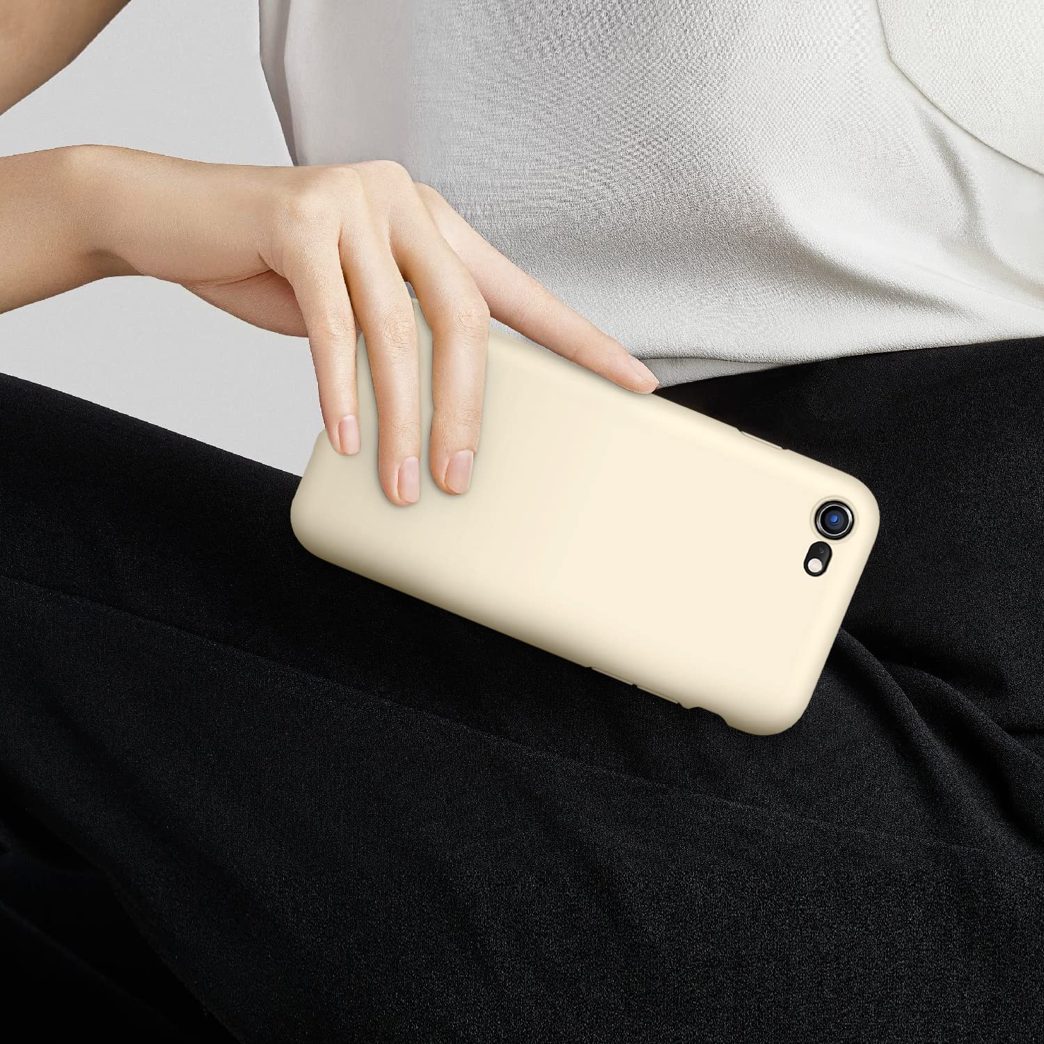 VIKESI Liquid Silicone Phone Case for iPhone SE 2022/2020, iPhone 8 & iPhone 7 (4.7 Inch) - Ultra Soft Protective Cover for Women, Girls & Boys - Stylish Milk White Design - Perfect for Daily Use, Work & Travel