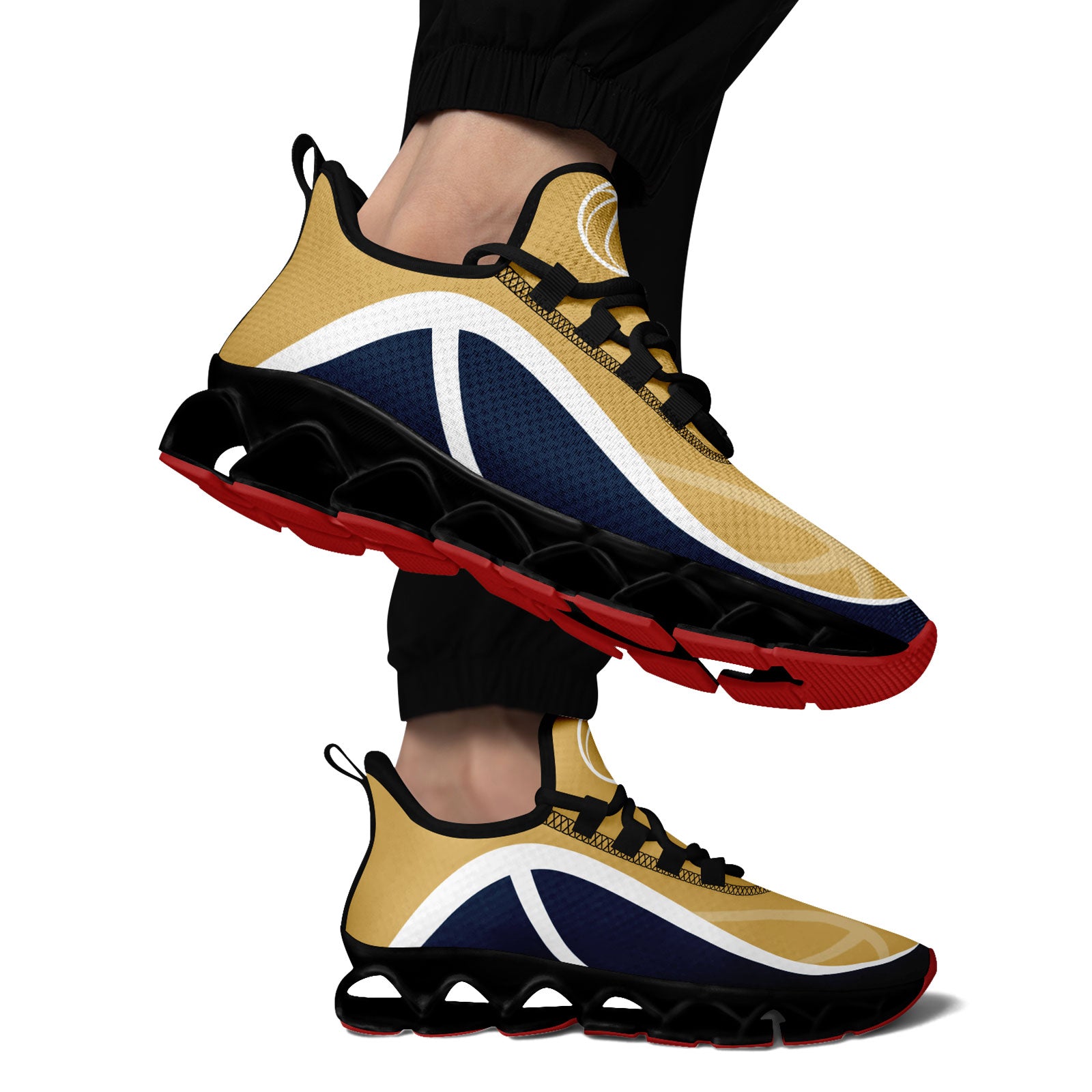 Custom Blue & Yellow Maxsoul Personalized Sneakers - Men's/Women's Size 12 (FN003XD D020391) - Perfect for Running, Gym Workouts & Casual Streetwear Fashion