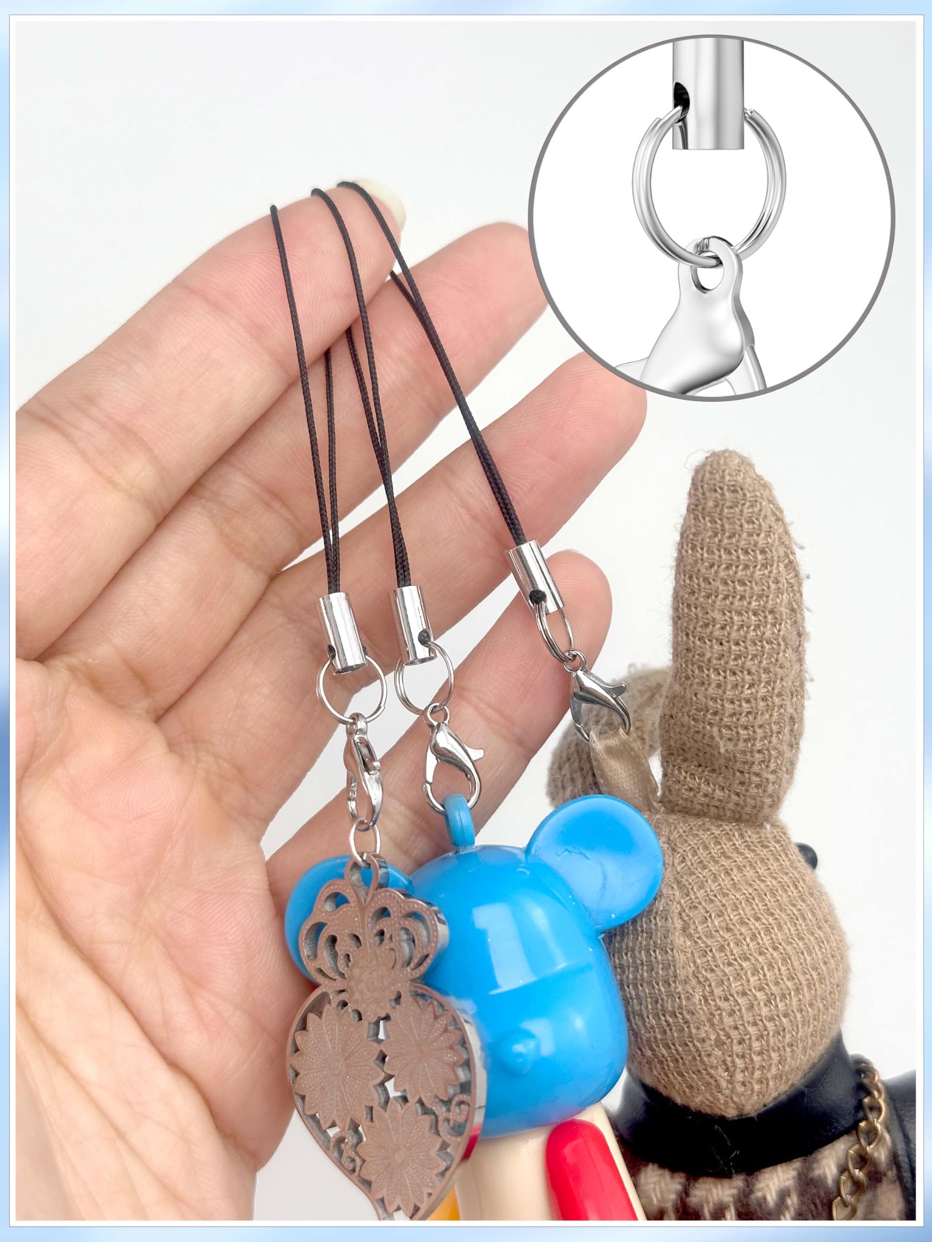 Phone Charms Strap with Lobster Clasp - Durable Lanyard Strap for Cell Phone, Keychain & USB Drive - DIY Jewelry Mobile Accessories - Perfect for School, Office & Travel