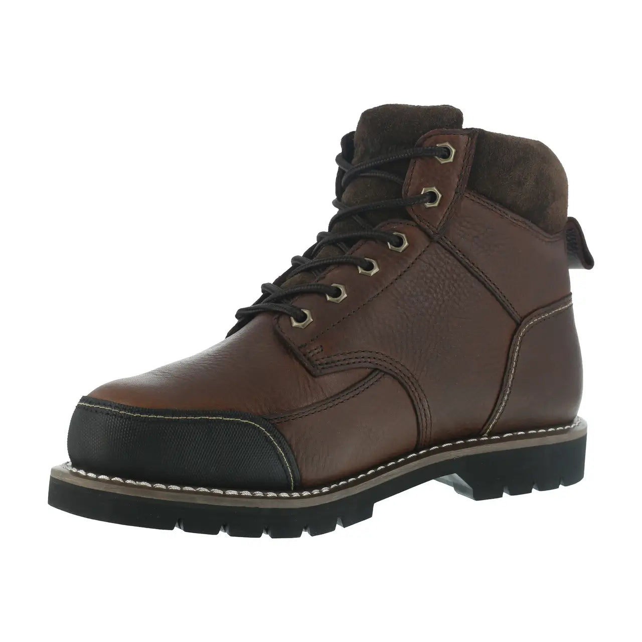 Dozer 6-Inch Steel Toe Work Boots with Metatarsal Guard - Brown Safety Shoes for Construction & Heavy Duty Work | OSHA Compliant Work Boots for Men