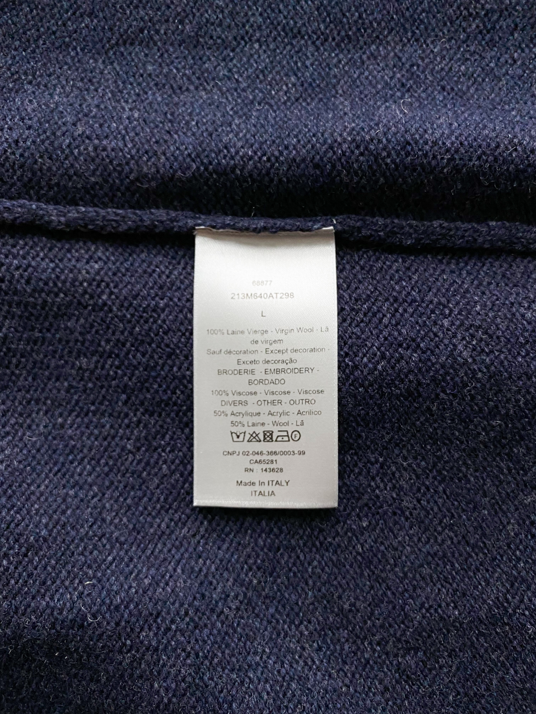 Dior Navy Atelier Wool Knitted Sweater for Women - Luxury Cashmere Pullover Winter Fashion - Perfect for Office, Date Night & Holiday Parties