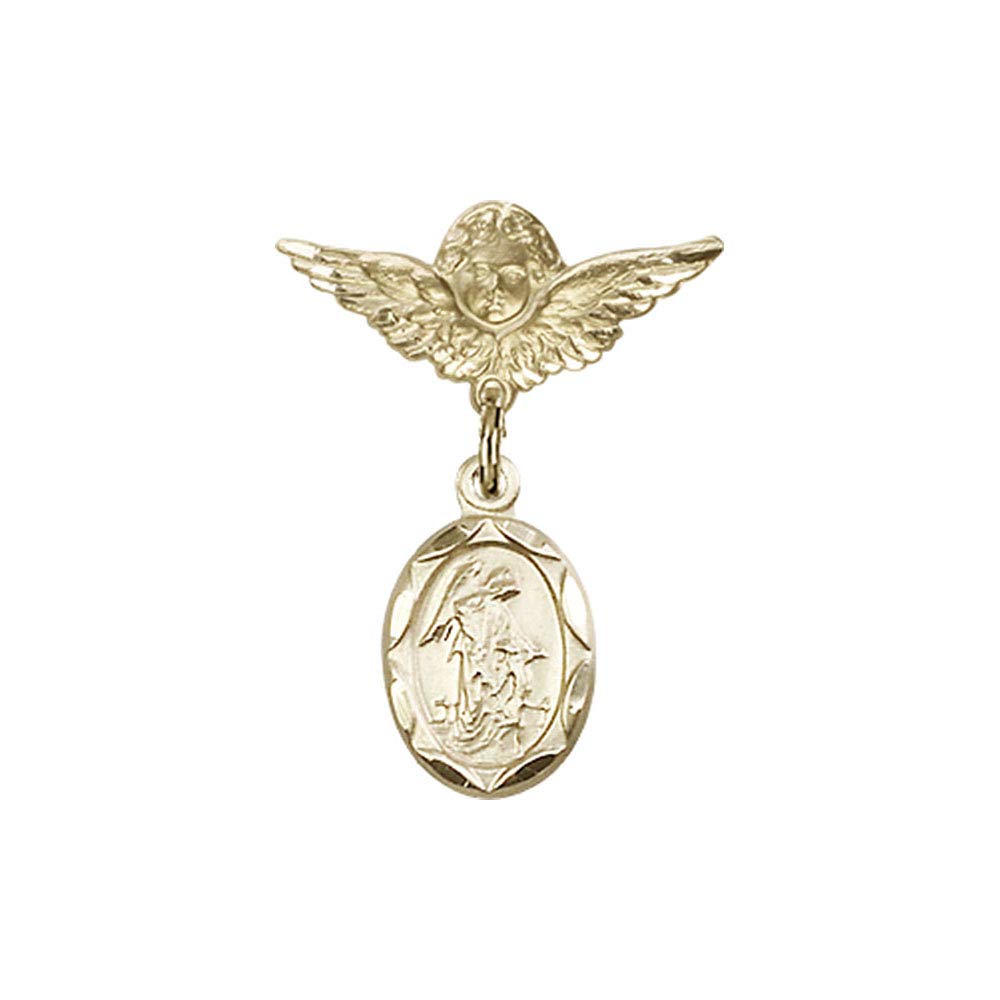 Guardian Angel Charm Baby Badge Pin with Diamond Jewelry & Angel Wings - Perfect for Christening, Baptism, Baby Shower Gifts & Keepsakes
