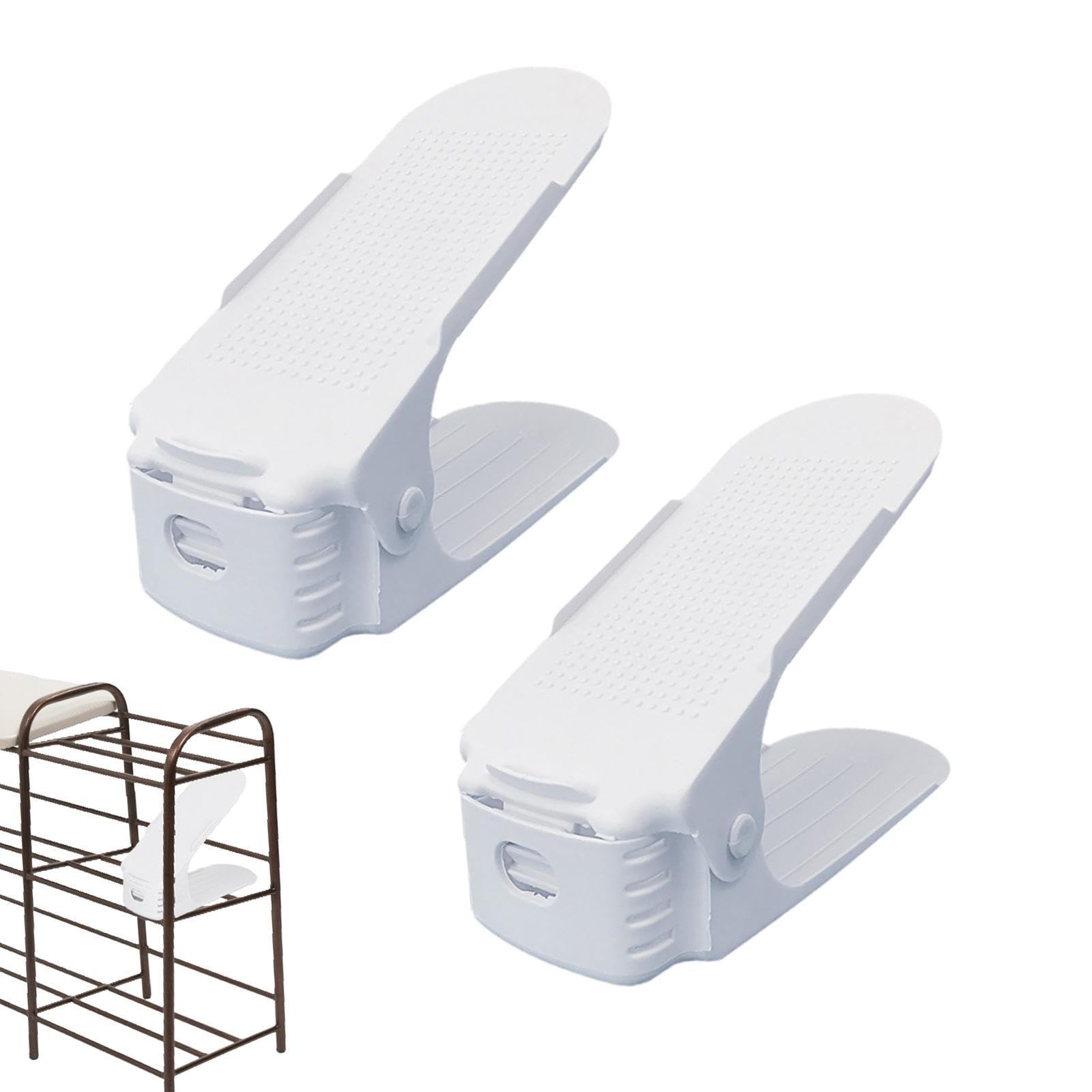 Adjustable Shoe Stacker Organizer - 4-Tier Space Saving Shoe Rack for Closet Storage, Double Deck Shoe Holder for Sneakers, Heels & Boots - Perfect for Small Spaces & Shoe Organization at Home