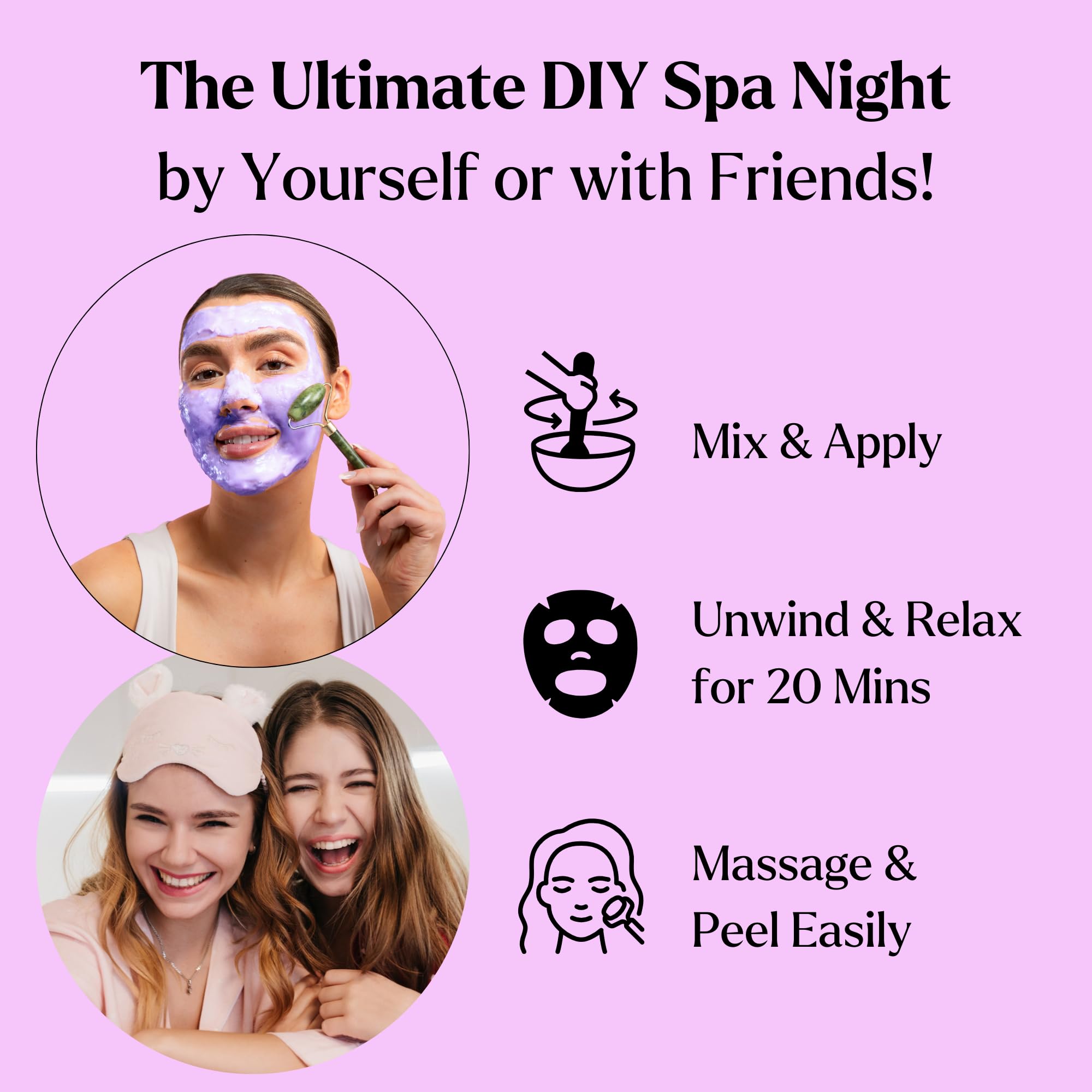 Lavender Hydrating & Brightening Jelly Face Mask - Professional Hydrojelly Facial Mask with Free Jade Roller & Spatula | Deep Nourishing Skin Care Treatment | 23 Oz Jar | Perfect for Spa Nights, Self-Care Routines & Gift Giving