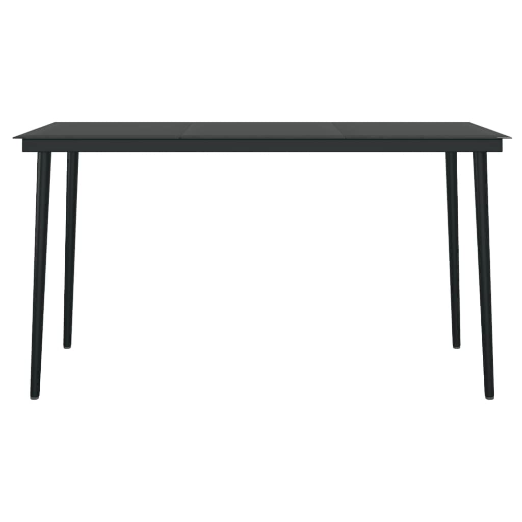 vidaXL 5-Piece Patio Dining Set - Outdoor Garden Furniture with Table and Chairs for Lawn, Yard, Terrace & Balcony - Perfect for Family Gatherings, BBQs & Outdoor Entertaining - Black