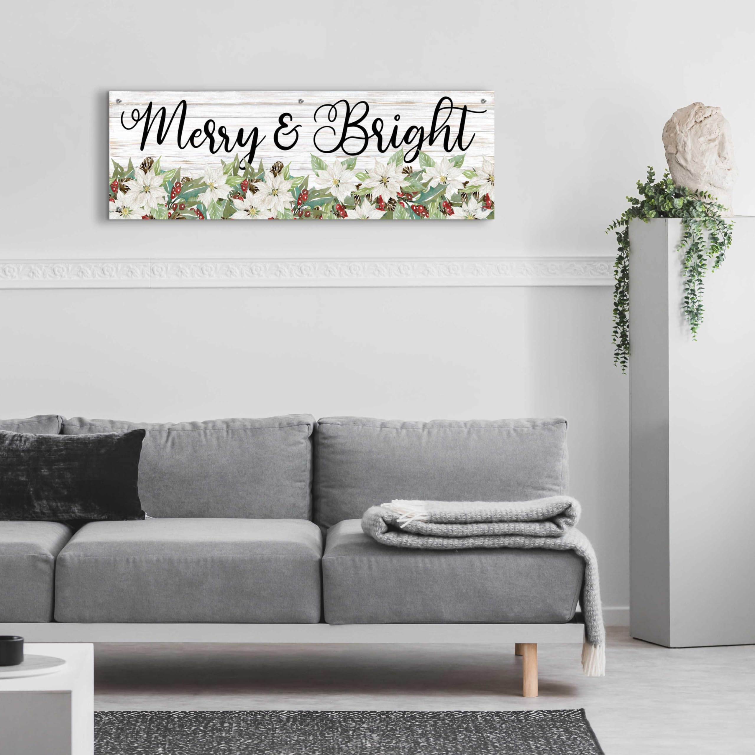 Epic Art 'Merry & Bright' by Cindy Jacobs - 48x16 Inch Acrylic Glass Wall Decor - Perfect for Living Room, Bedroom & Office Decoration