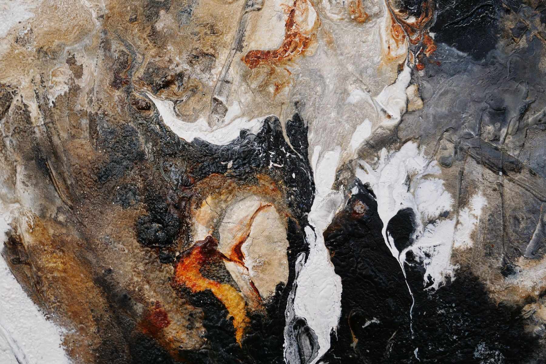 Rusted Nero 160cm x 100cm Brown Black Textured Abstract Canvas Wall Art - Perfect for Living Room, Bedroom & Office Decor
