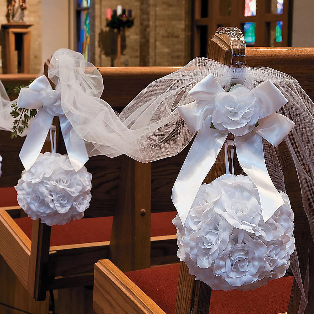 Wedding Bow Clips - 12pcs Bulk Set for Church & Ceremony Decor