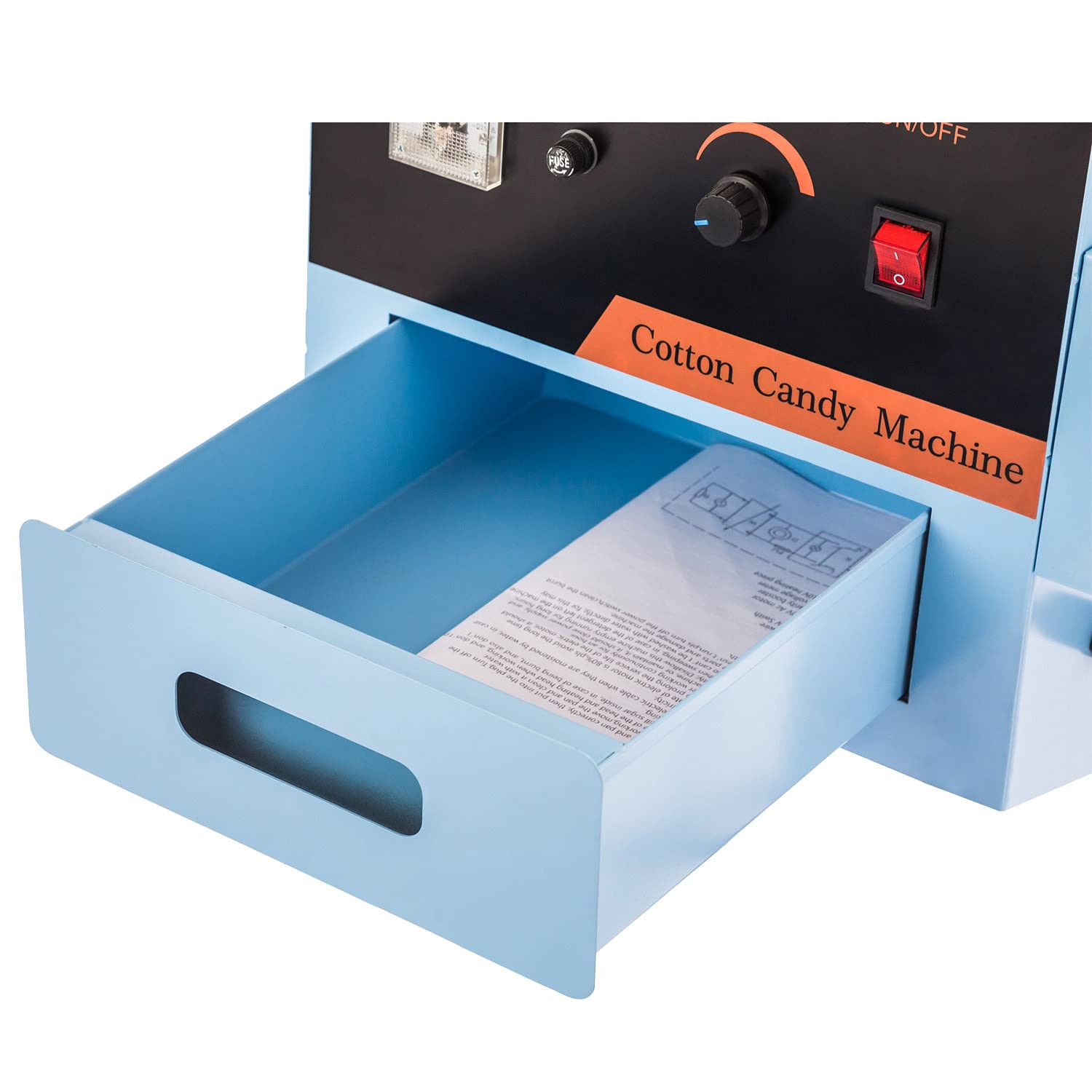 Commercial Cotton Candy Machine Electric Candy Floss Maker - 110V Blue Party Cotton Candy Maker for Birthdays, School Events, Carnivals & Fairs - Perfect for Concessions, Food Trucks & Home Parties (Blue, No Wheels)