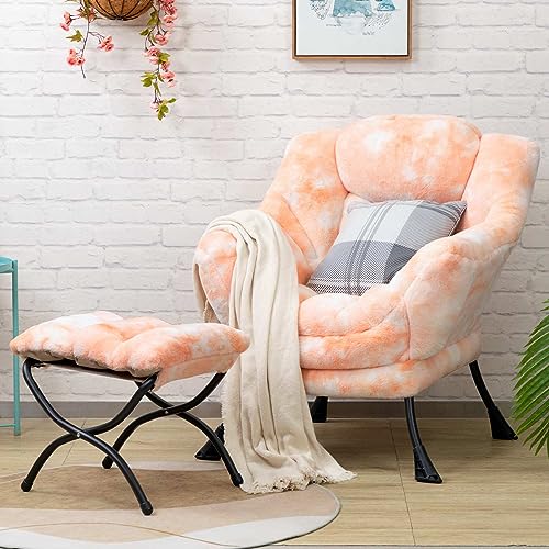 Faux-fur Orange&white