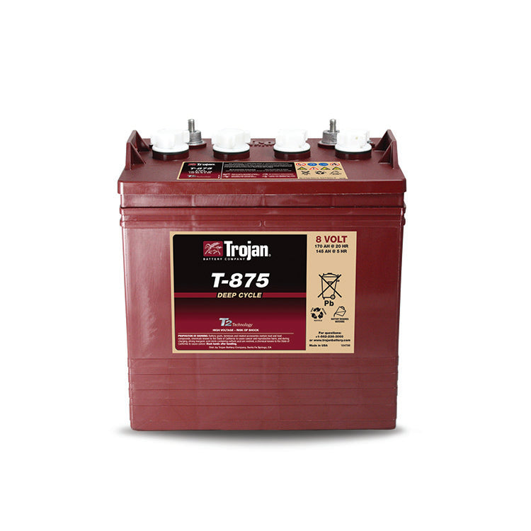 Trojan T875 Deep Cycle Battery 8V 170Ah - Premium Golf Cart & Marine Battery for Long-Lasting Power | Ideal for Golf Carts, Boats, RVs & Solar Systems