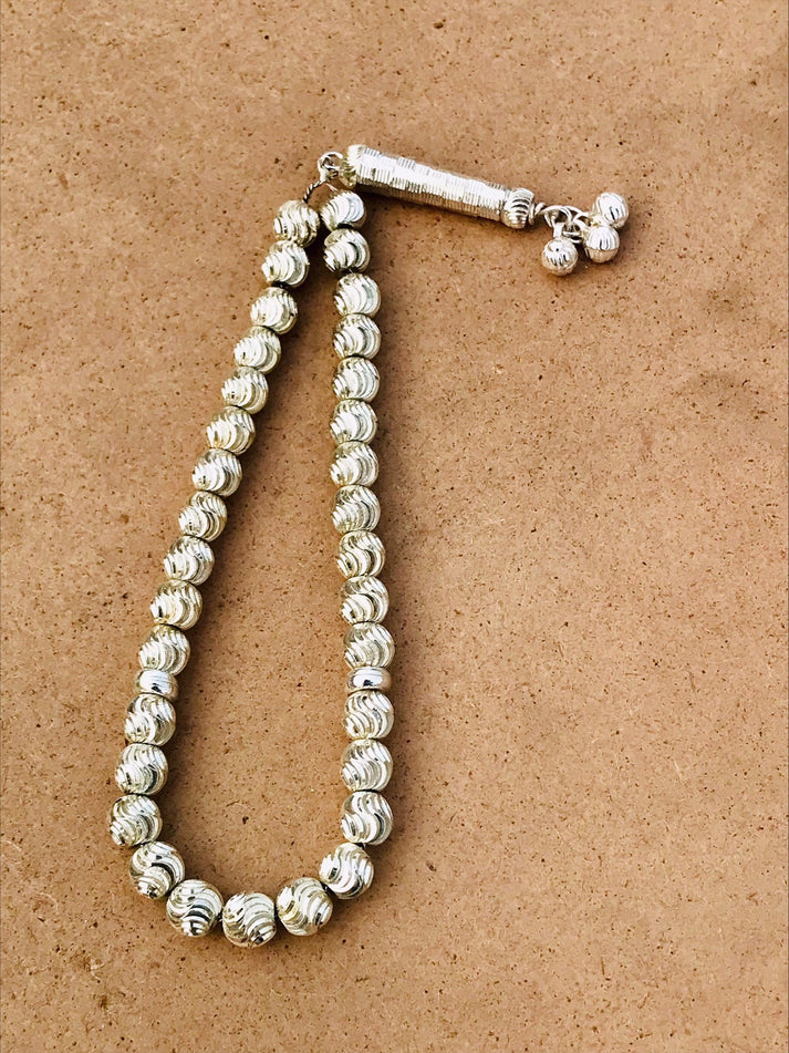 Original 925 Sterling Silver Tasbeeh Prayer Beads | 6mm Size | 100 Count | Islamic Dhikr & Meditation Rosary for Spiritual Practice & Stress Relief