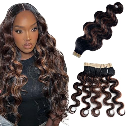 #1B Natural Black Mixed Chocolate Brown Body Wave