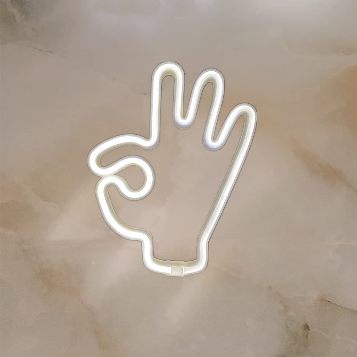OK Neon Sign - White LED Wall Decor for Bedroom, Office, Home Gym, Bar, Gaming Room & Cafe | Perfect Christmas Gift & Wedding Decor (9.9x7.7 Inches) - Create Retro Vibes for Parties & Instagrammable Spaces