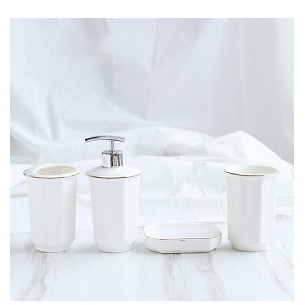 Ceramic Toothbrush Holder Set for Couples & Family - Creative Bathroom Organizer with 2 Mouthwash Cups - Countertop Storage for Toothbrushes & Essentials | Perfect for Home, Travel & Guest Bathrooms
