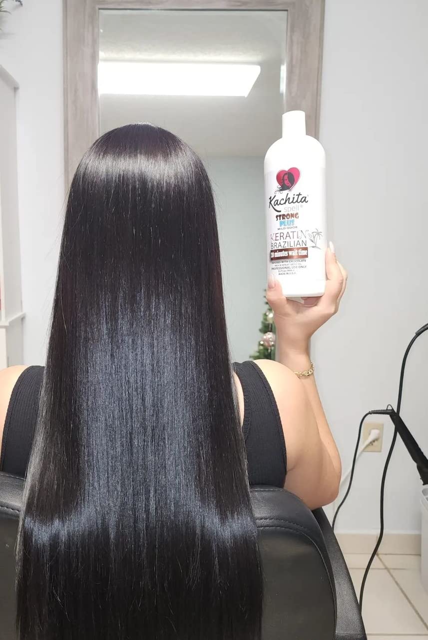 Brazilian Keratin Blowout Treatment Kit - Kachita Spell Chocolate 32 fl oz with Keratin Shampoo & Conditioner Set for Smooth, Frizz-Free Hair | Salon-Quality at Home | Perfect for Damaged Hair Repair & Styling
