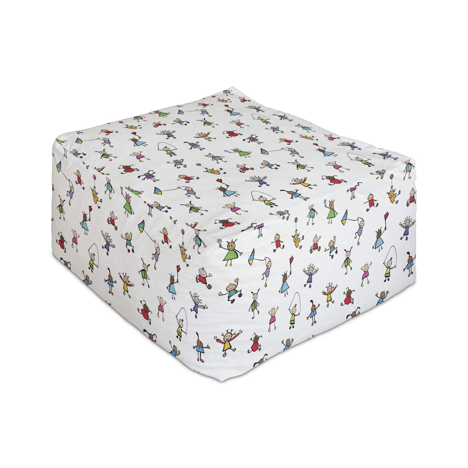 Ambesonne Colorful Rectangle Pouf Ottoman - 25