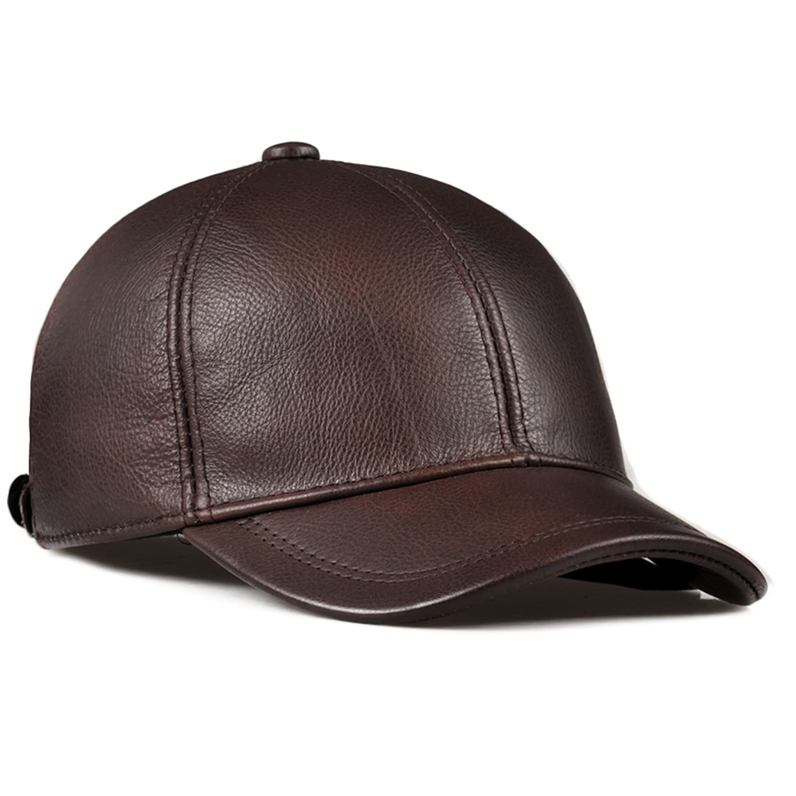 Vintage Adjustable Leather Baseball Cap for Men - Casual Driver Hat for Outdoor, Autumn & Winter - Perfect for Driving, Hiking, and Daily Wear