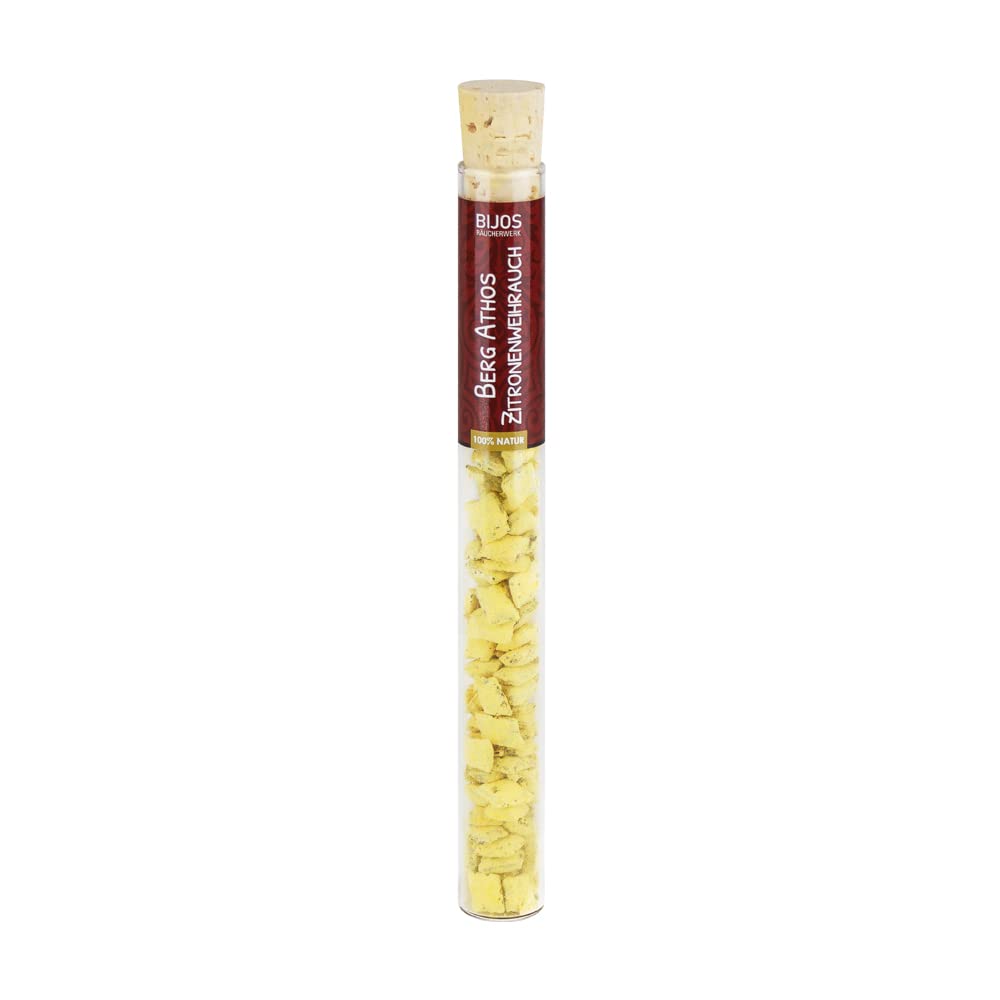 Bijos Athos Lemon Incense Sticks - 1.18oz Relaxing Aromatherapy in Glass Tube for Stress Relief, Meditation & Home Fragrance